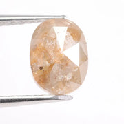 1.47 carat natural loose oval cut peach  diamond fancy color stone for custom engagement ring