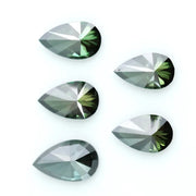 Pear shape dark green lab grown diamond loose CVD colored stone for engagement rings, pendants and custom fine jewelry design.
