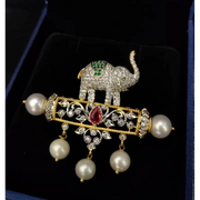 3.50 Ct Round Pear Cut Diamond Lab Grown Diamond Elephat Cut Diamond Design Brooch Engagement Brooch Use for Men 