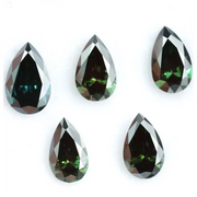 Pear shape dark green lab grown diamond loose CVD colored stone for engagement rings, pendants and custom fine jewelry design.