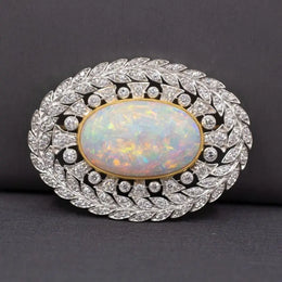 4.38 Ct Round Oval Cut Diamond Brooch Lab Created Diamond Brooch Use For Men Oval Opal Diamond Engagement Brooch 