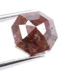 1.51 carat natural loose Asscher cut brownish red diamond square step cut stone for custom jewelry

