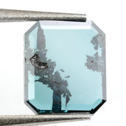 blue color classic square diamond wedding rings in elegant design
