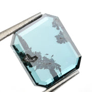 blue color classic square diamond wedding rings in elegant design