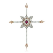 4..60 Ct Croos Round Marquise Diamond Brooch Use For White Gold Plated Diamond Oval Cut Shaped Diamond Engagement Brooch 