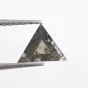 0.45 Ct trillion cut natural diamond in black and brown rare soft tones with geometric brilliance for luxury jewelry