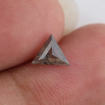 0.45 Ct trillion cut natural diamond in black and brown rare soft tones with geometric brilliance for luxury jewelry