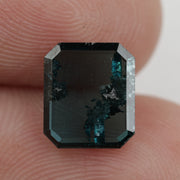 blue color classic square diamond wedding rings in elegant design
