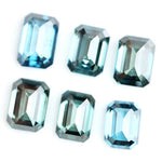 Emerald cut blue green lab grown diamond CVD loose stone, fancy blue lab diamond perfect for solitaire ring and fine jewelry design