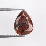 1.78 Ct brown pear cut natural diamond with soft earthy tone and elegant teardrop shape for understated luxury jewelry