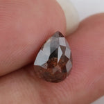 1.78 Ct brown pear cut natural diamond with soft earthy tone and elegant teardrop shape for understated luxury jewelry