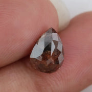 1.78 Ct brown pear cut natural diamond with soft earthy tone and elegant teardrop shape for understated luxury jewelry