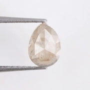 0.69 Ct natural grey brown pear cut diamond with soft earthy tones and elegant teardrop shape for timeless fine jewelry