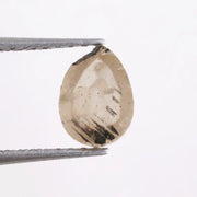 0.69 Ct natural grey brown pear cut diamond with soft earthy tones and elegant teardrop shape for timeless fine jewelry