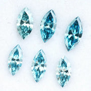 Brilliant blue teal marquise cut lab grown diamond CVD loose stone for luxury engagement rings and custom fine jewelry