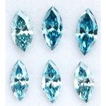 Brilliant blue teal marquise cut lab grown diamond CVD loose stone for luxury engagement rings and custom fine jewelry