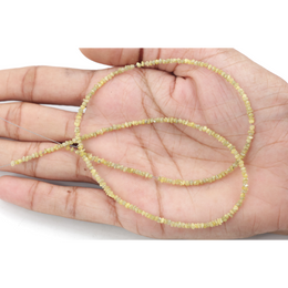 Yellow raw diamond beads in loose uncut rough form for custom necklace jewelry designs