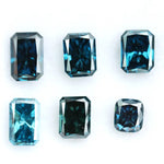 Blue radiant cut lab grown diamond fancy teal CVD rectangular cushion brilliant loose diamond for engagement ring jewelry
