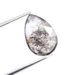 1.33 Ct black and white pear shape lab grown diamond with elegant facets for handmade rings