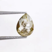 0.57 Ct natural yellow pear cut diamond with radiant golden tone and elegant teardrop shape for artisan luxury jewelry