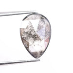 1.33 Ct black and white pear shape lab grown diamond with elegant facets for handmade rings