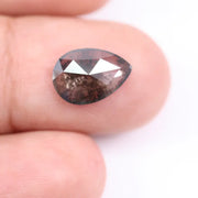1.33 Ct black and white pear shape lab grown diamond with elegant facets for handmade rings