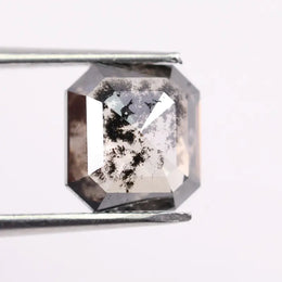 premium 2.17 Ct black and white Asscher cut lab grown diamond loose stone with vintage style sparkle