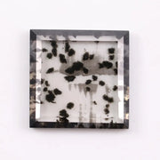 1.78 Ct black and white  Square cut lab grown diamond loose stone with elegant step facets and strong contrast sparkle