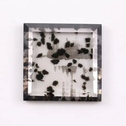 1.78 Ct black and white  Square cut lab grown diamond loose stone with elegant step facets and strong contrast sparkle