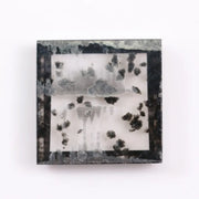 1.78 Ct black and white Square cut lab grown diamond loose stone with elegant step facets and strong contrast sparkle