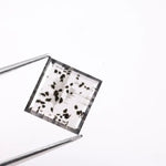 1.78 Ct black and white Asscher cut lab grown diamond loose stone with elegant step facets and strong contrast sparkle