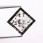 1.78 Ct black and white Square cut lab grown diamond loose stone with elegant step facets and strong contrast sparkle