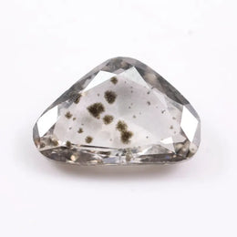 0.97 Ct trillion cut white and black lab grown diamond loose stone with sharp triangular facets