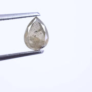 0.67 Ct pear shape salt and pepper diamond, 6.37 x 4.73 mm rustic rose cut loose diamond for custom engagement ring