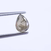 0.67 Ct pear shape salt and pepper diamond, 6.37 x 4.73 mm rustic rose cut loose diamond for custom engagement ring
