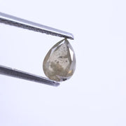 0.67 Ct pear shape salt and pepper diamond, 6.37 x 4.73 mm rustic rose cut loose diamond for custom engagement ring