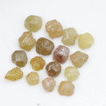 yellow & brown colour rough diamonds in kimberlite rough jewellery