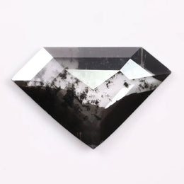  2.44 Ct white and black pentagon cut lab grown diamond loose stone with sharp geometric facets