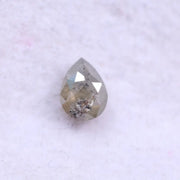 0.67 Ct pear shape salt and pepper diamond, 6.37 x 4.73 mm rustic rose cut loose diamond for custom engagement ring