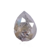 0.67 Ct pear shape salt and pepper diamond, 6.37 x 4.73 mm rustic rose cut loose diamond for custom engagement ring
