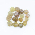 yellow & brown colour rough diamonds in kimberlite rough jewellery