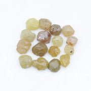 yellow & brown colour rough diamonds in kimberlite rough jewellery