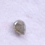 0.67 Ct pear shape salt and pepper diamond, 6.37 x 4.73 mm rustic rose cut loose diamond for custom engagement ring
