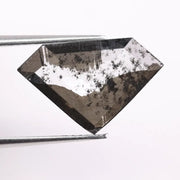  2.44 Ct white and black pentagon cut lab grown diamond loose stone with sharp geometric facets