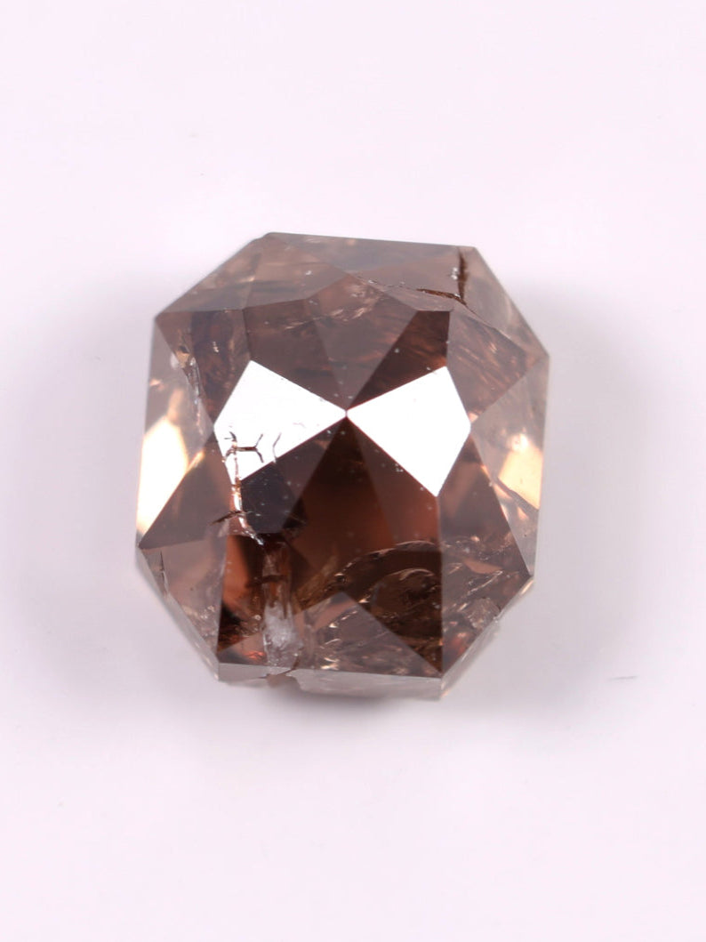 0.43 CT Asscher Shape Brown Earth Mined Fancy Natural Diamond