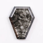 1.65 Ct shield cut black and white lab grown diamond loose stone with bold contrast and geometric sparkle