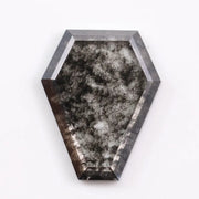 1.65 Ct shield cut black and white lab grown diamond loose stone with bold contrast and geometric sparkle