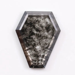 1.65 Ct shield cut black and white lab grown diamond loose stone with bold contrast and geometric sparkle