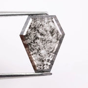 1.65 Ct shield cut black and white lab grown diamond loose stone with bold contrast and geometric sparkle