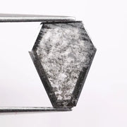 1.65 Ct shield cut black and white lab grown diamond loose stone with bold contrast and geometric sparkle
